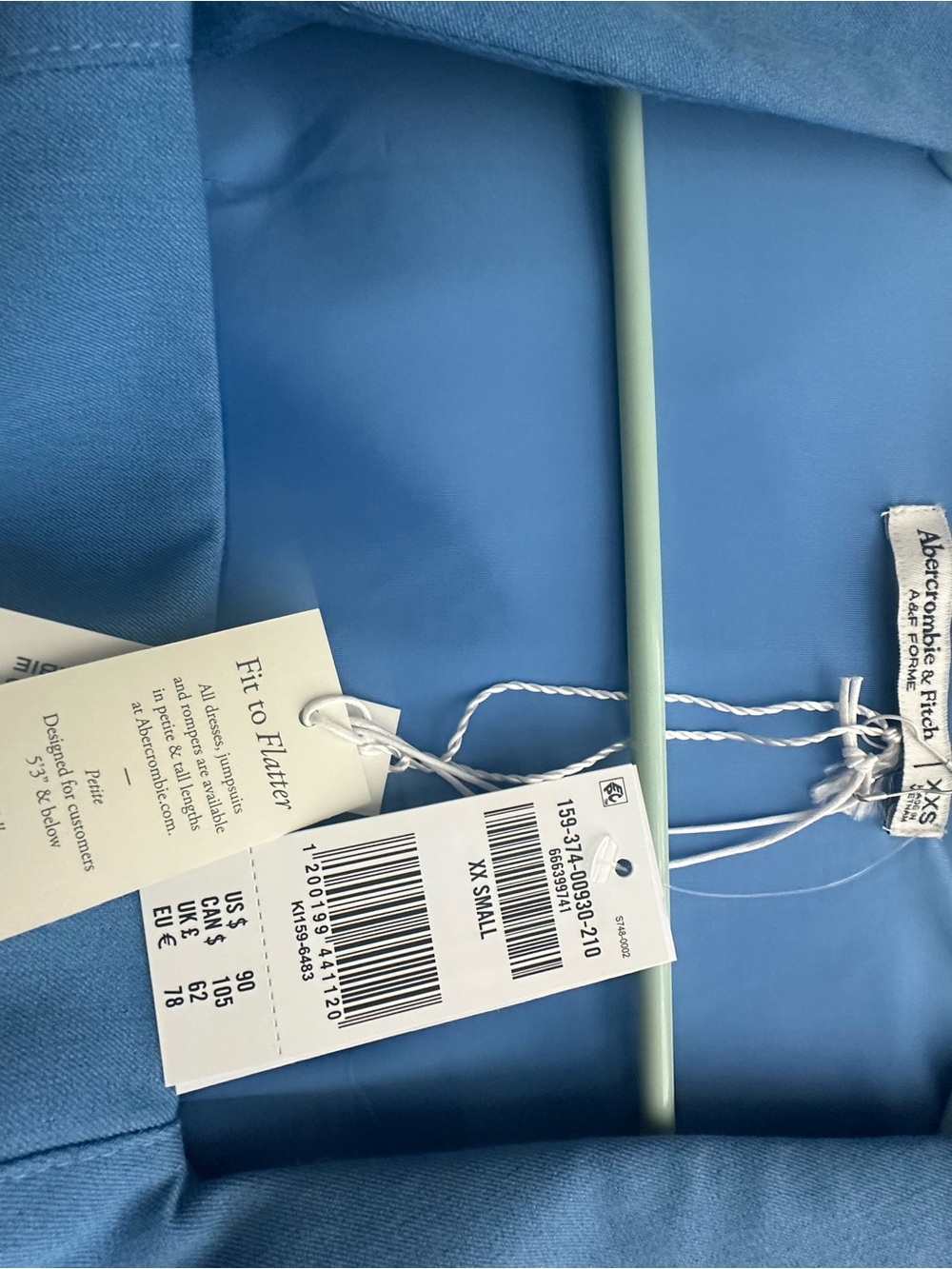 Abercrombie & Fitch Light Blue Square Neck Sheath Dress - Picture 6 of 7